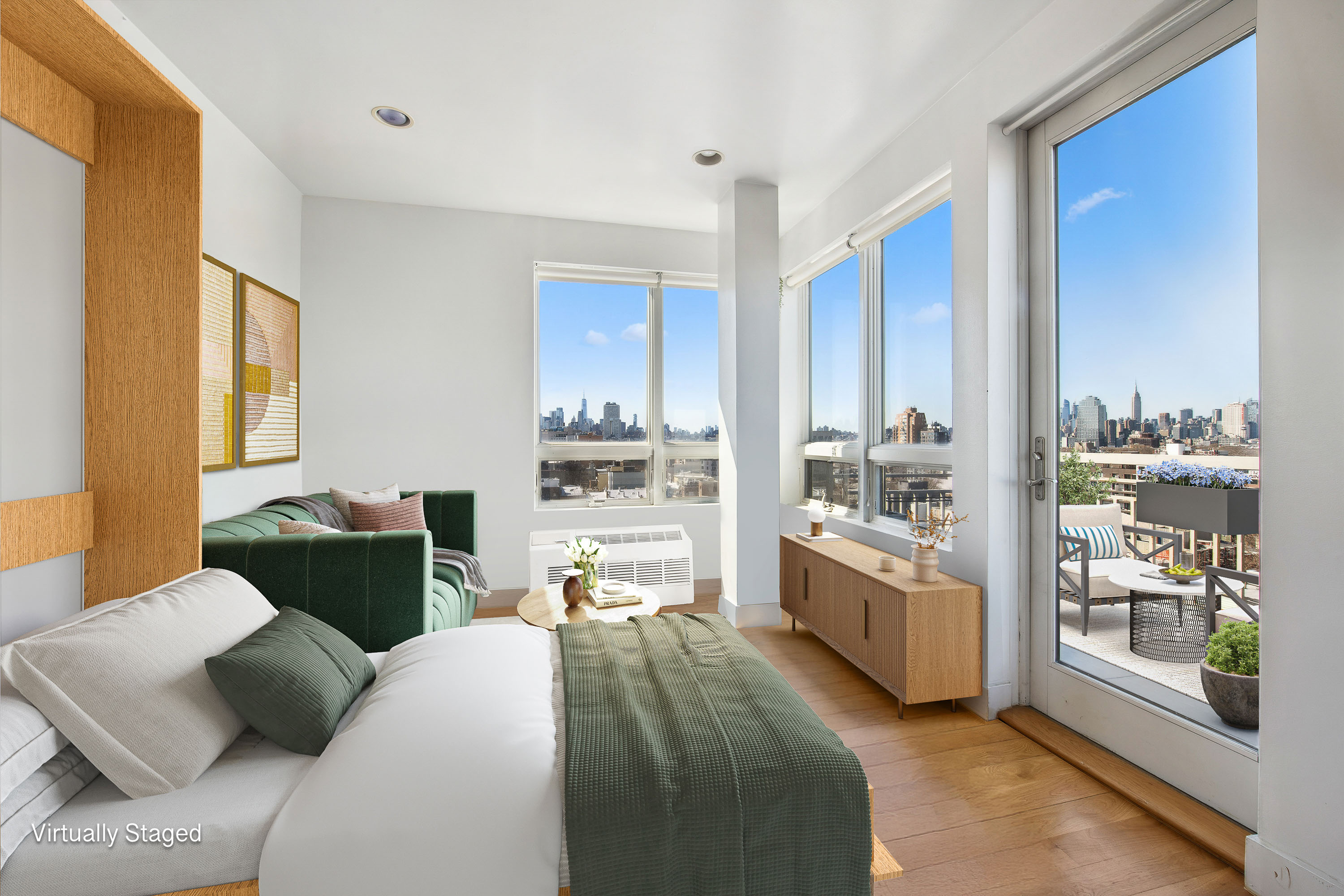 139 Skillman Avenue, Unit 9AB Brooklyn, NY 11211 - Photo 5 of 19 a bedroom with a bed and wooden floor