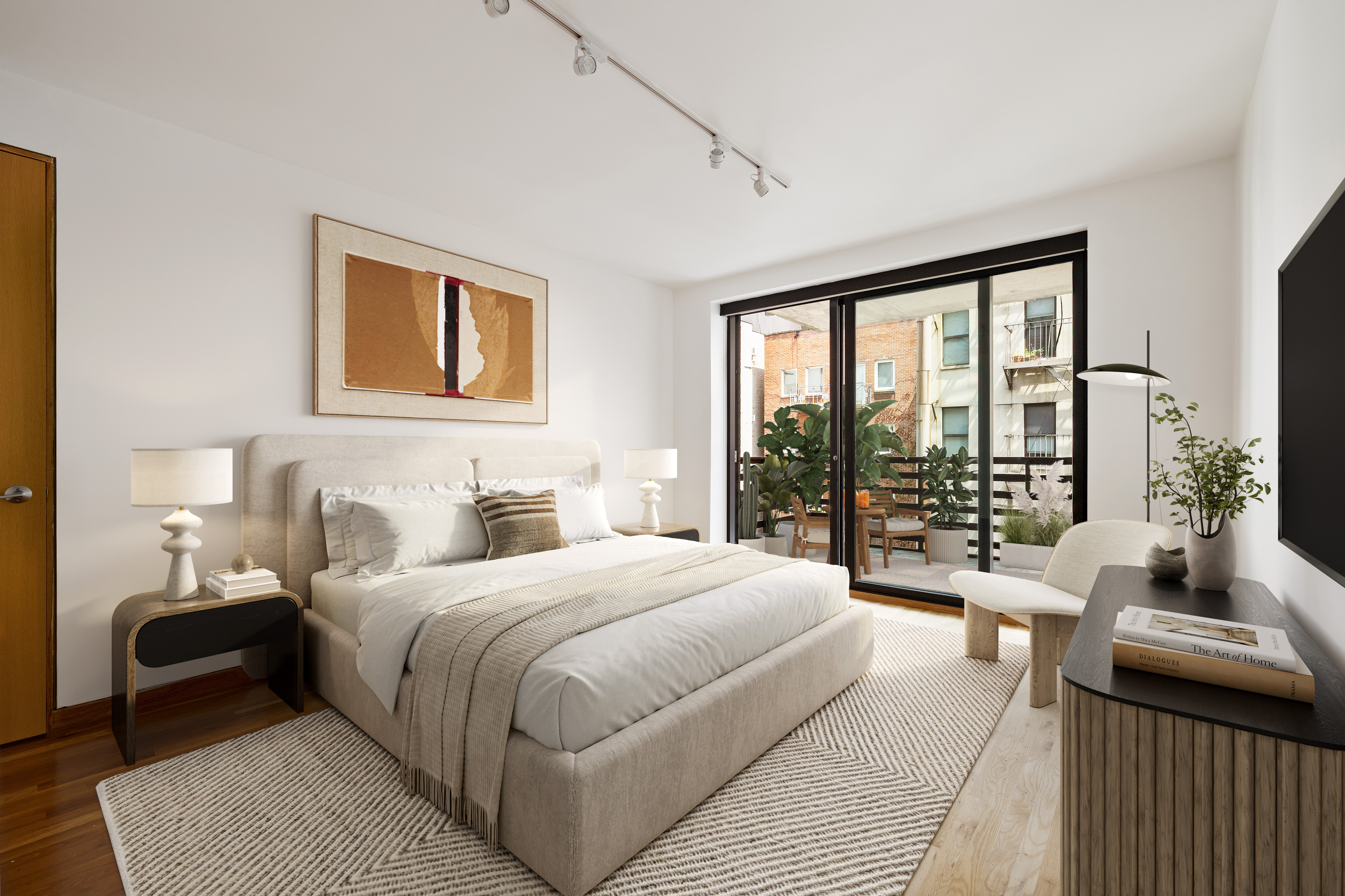 75 Sullivan Street, Unit 5S Manhattan, NY 10012 - Photo 3 of 12 a bedroom with a large bed and a large window