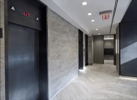 a view of hallway with a hallway