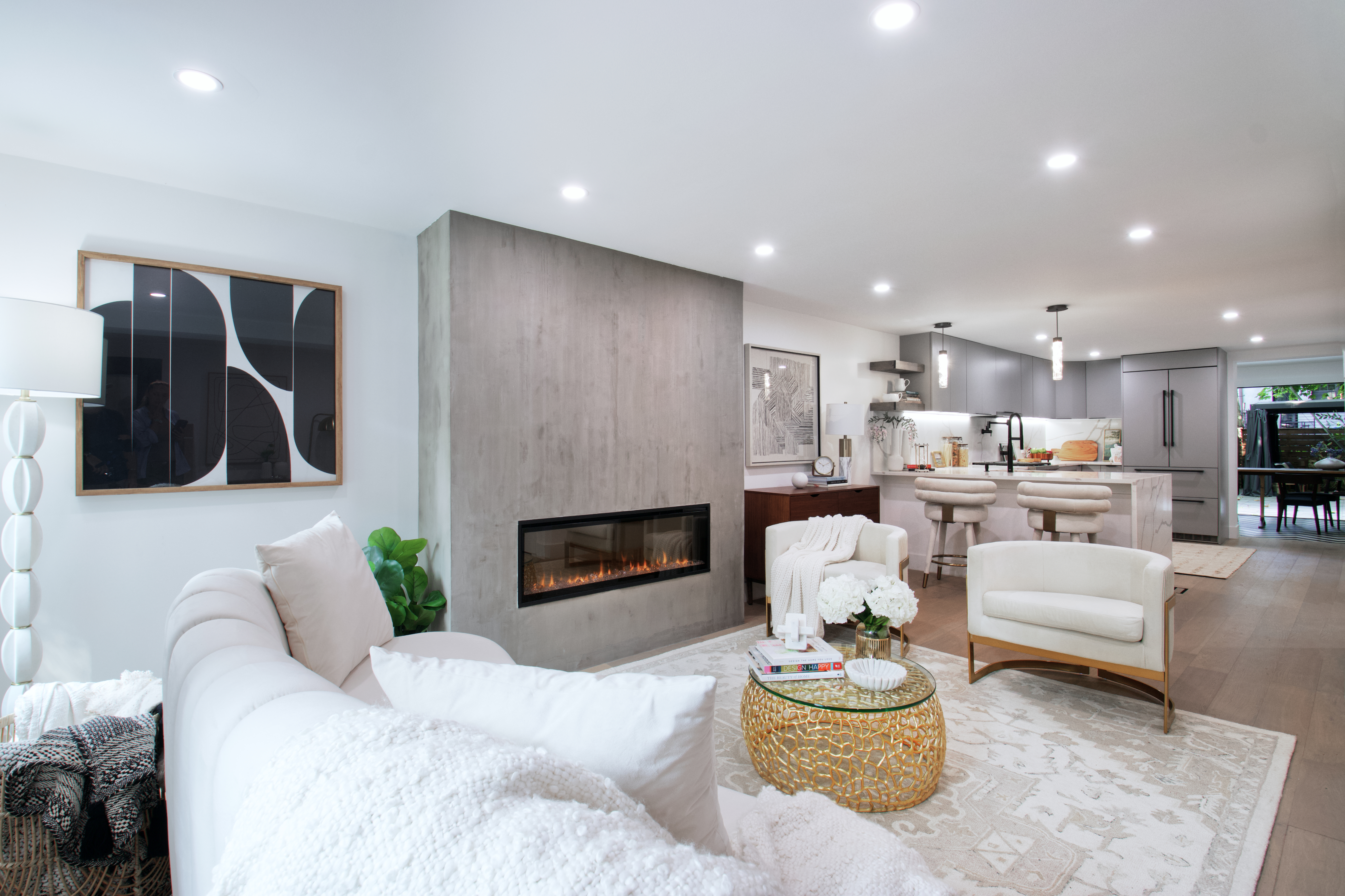 255 Macon Street Brooklyn, NY 11216 - Photo 2 of 36 a living room with furniture and a fireplace