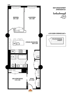 $1,299,000 | 360 Furman Street, Unit 511 | Brooklyn Heights