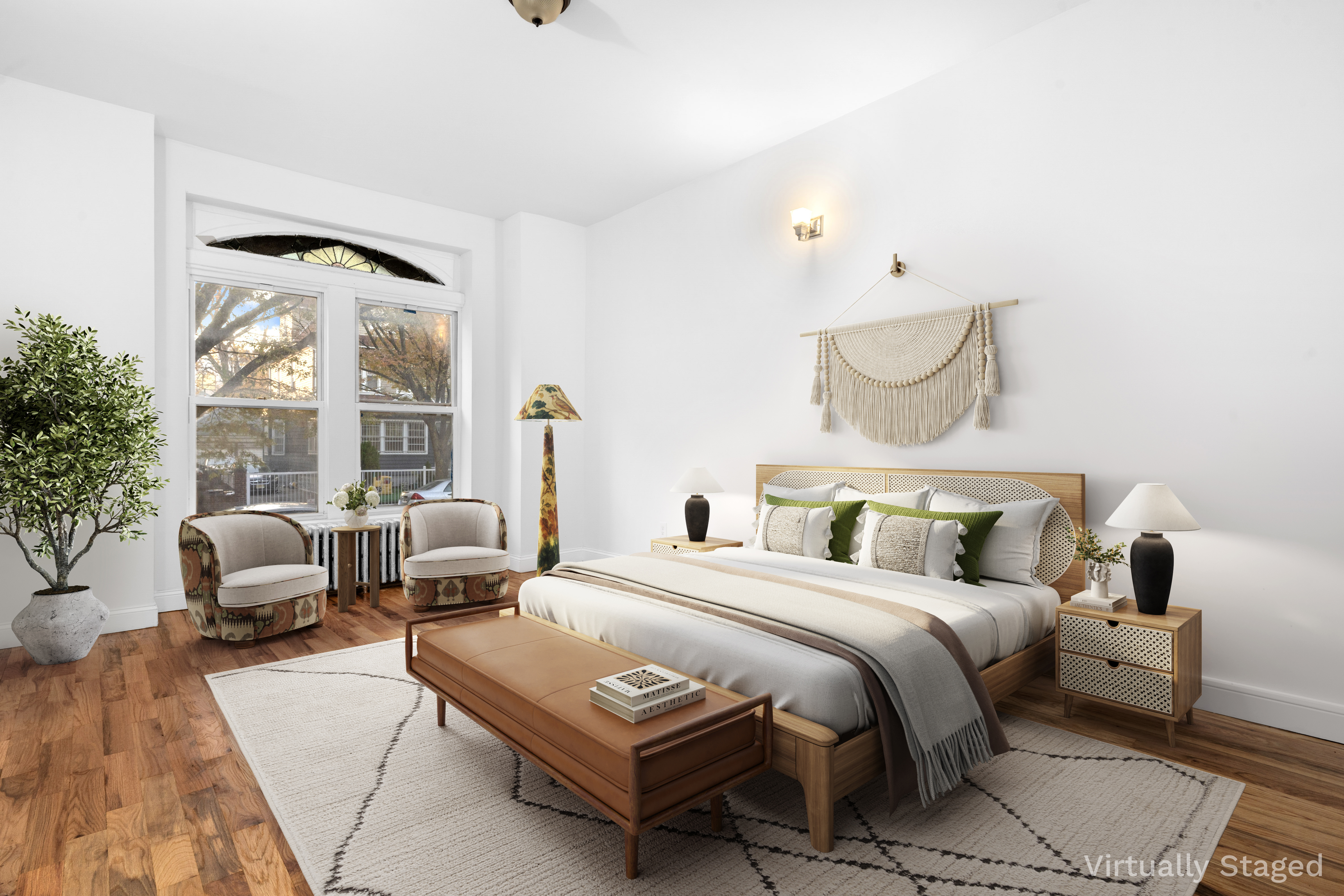 339 East 29th Street Brooklyn, NY 11226 - Photo 5 of 21 a bedroom with a bed and wooden floor