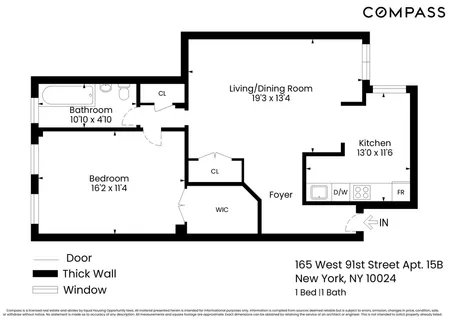 $999,999 | 165 West 91st Street, Unit 15B | Upper West Side