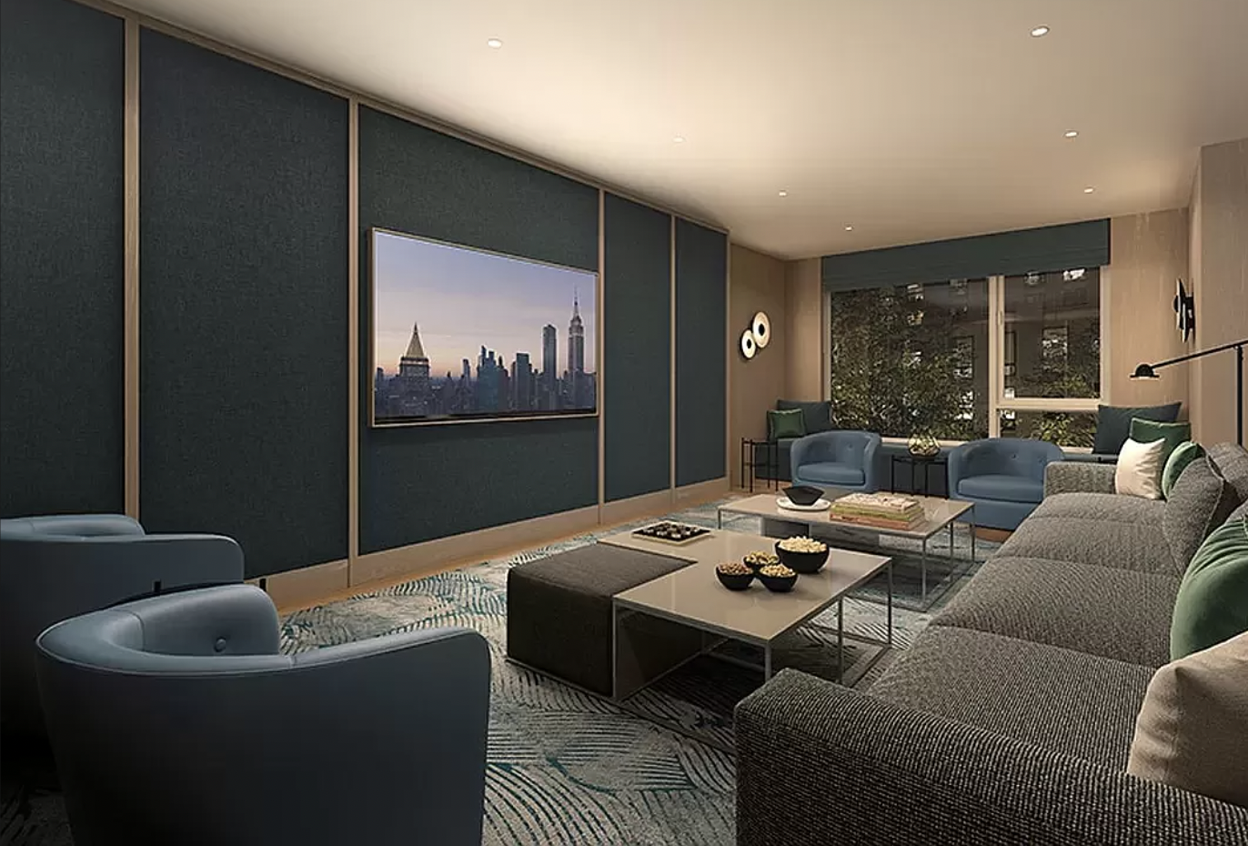 368 3rd Avenue, Unit 32B Manhattan, NY 10016 - Photo 15 of 19 a living room with furniture and a view of kitchen