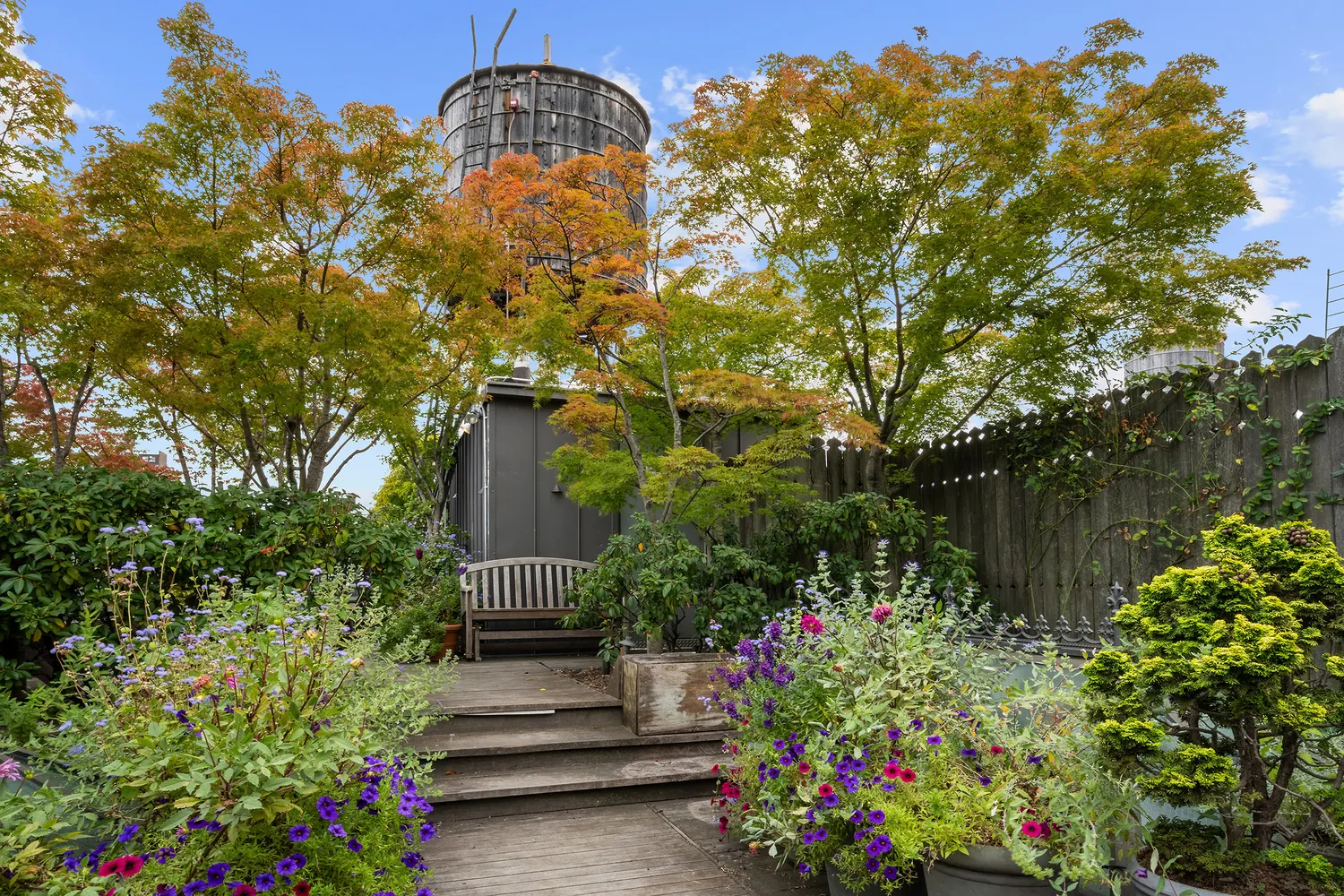 a view of statue in the garden