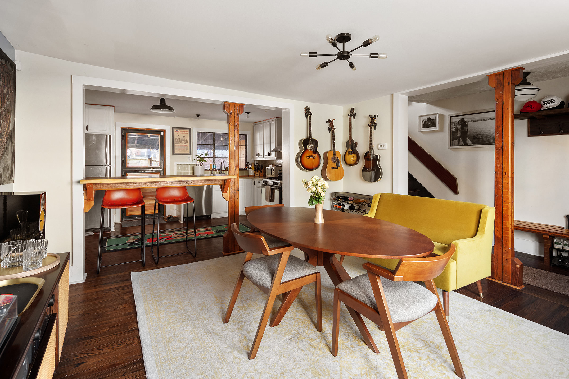 214 Withers Street Brooklyn, NY 11211 - Photo 1 of 10 a view of a dining room with furniture and wooden floor