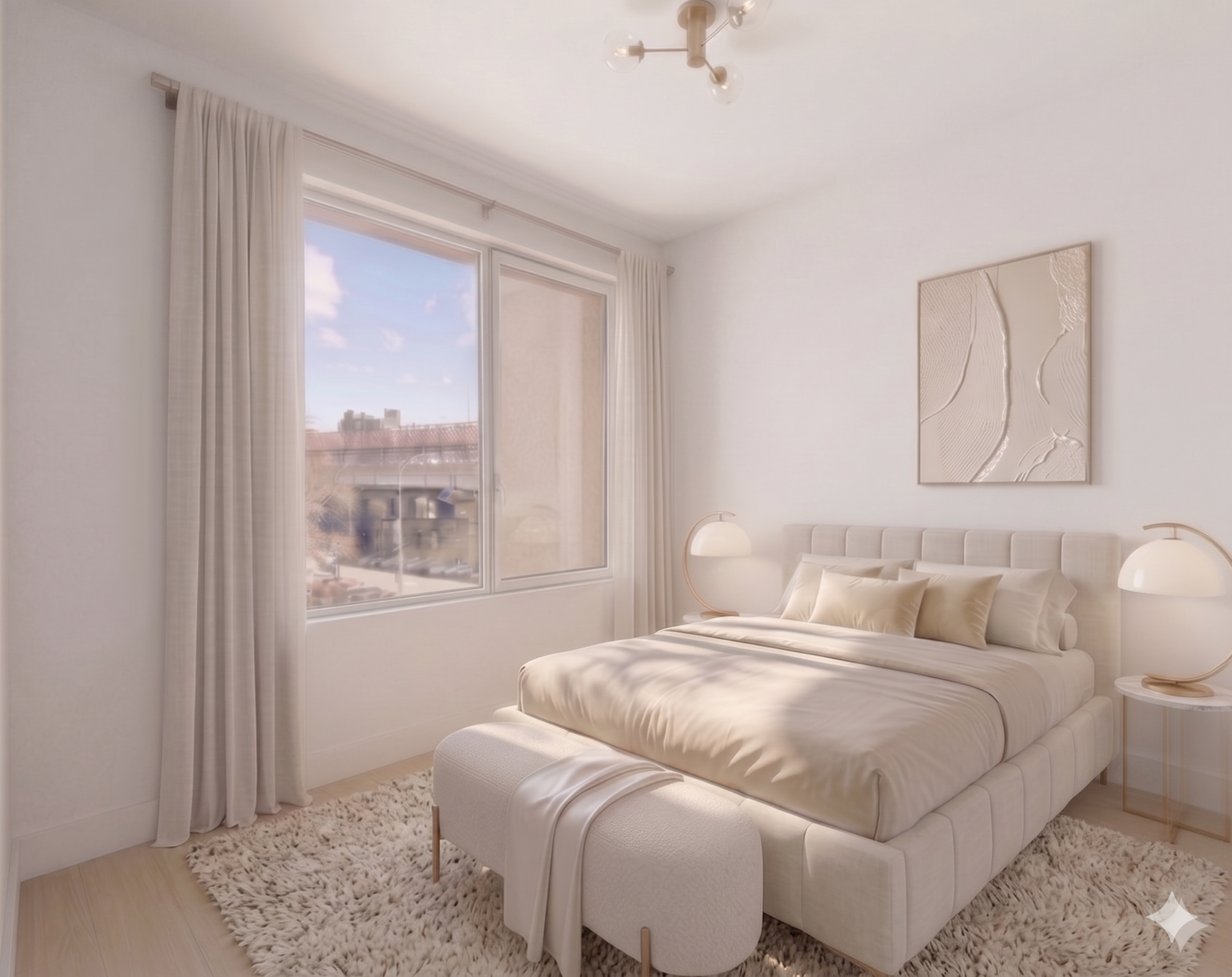 208 Delancey Street, Unit 3A Manhattan, NY 10002 - Photo 4 of 7 a bedroom with a bed and a window