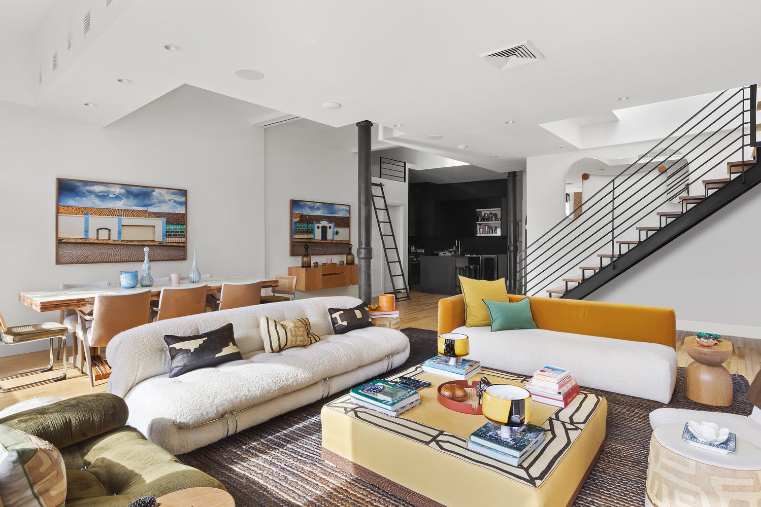 a living room with furniture and a couch