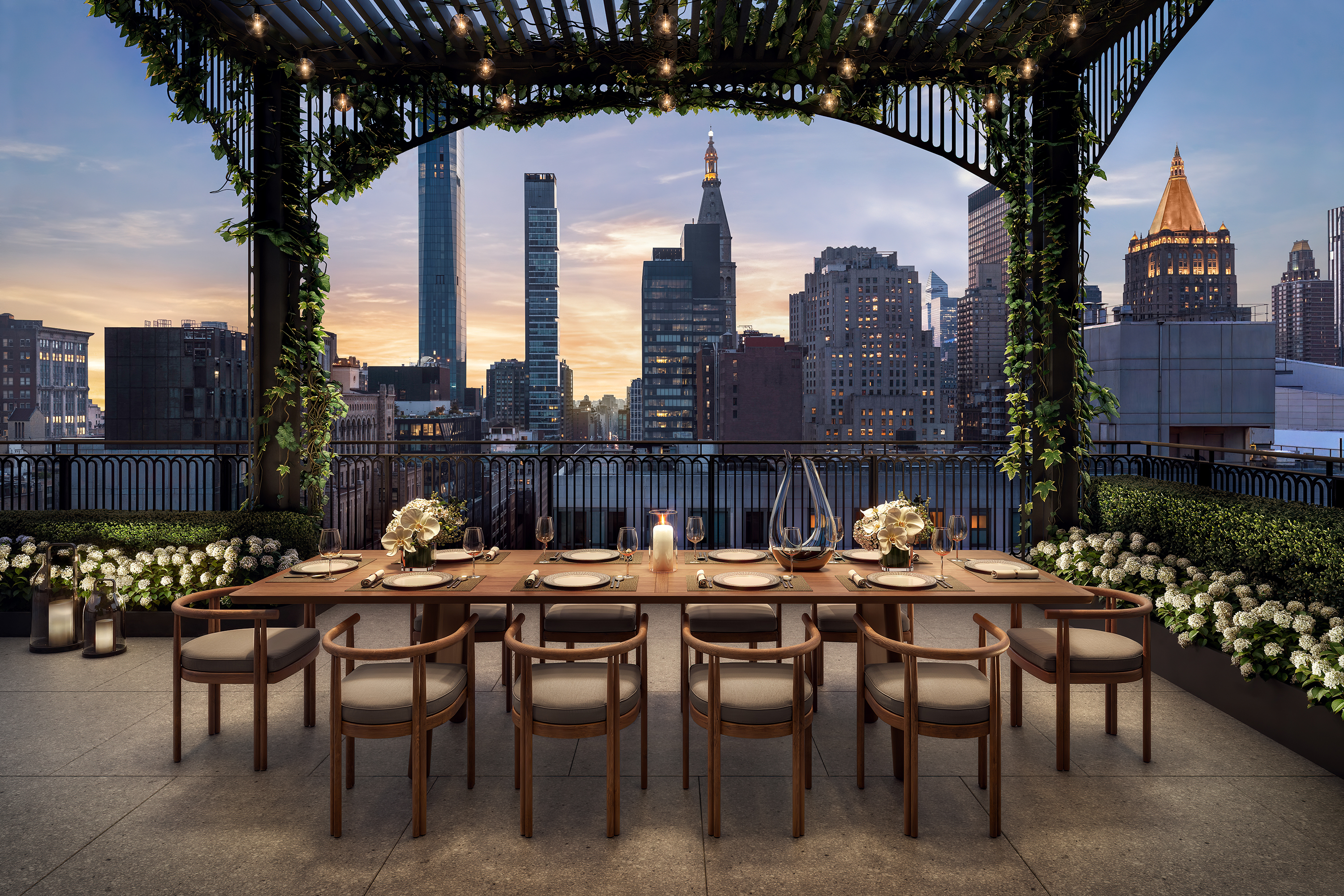 201 East 23rd Street, Unit 16B Manhattan, NY 10010 - Photo 12 of 20 a view of a tables and chairs in patio