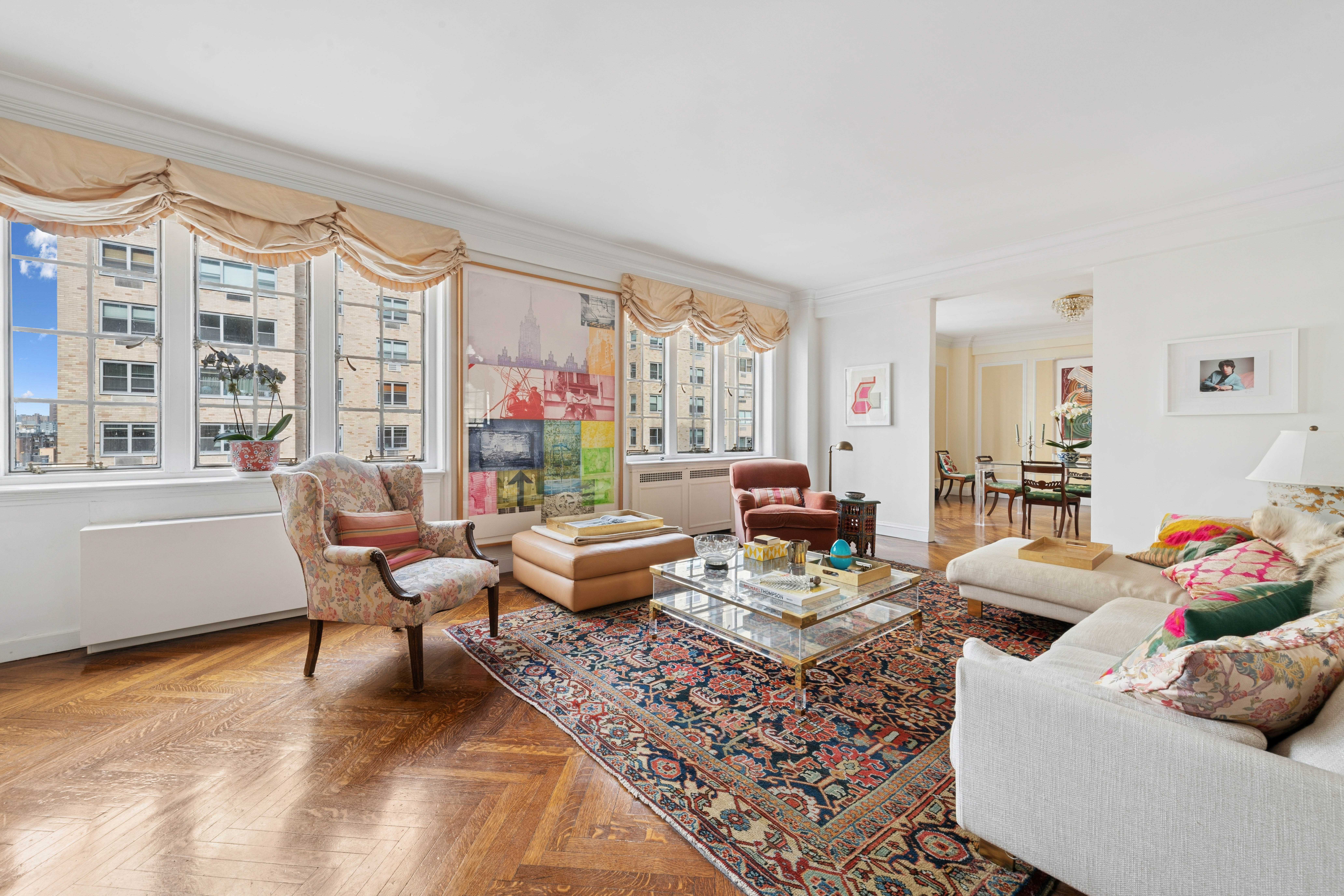 a living room with furniture or couch and a window