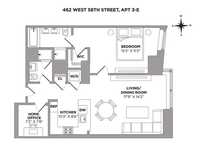 $1,275,000 | 462 West 58th Street, Unit 3E | Hell's Kitchen