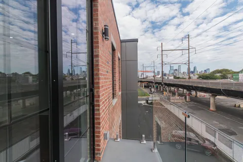 a balcony with city view