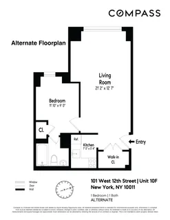 $675,000 | 101 West 12th Street, Unit 10F | West Village