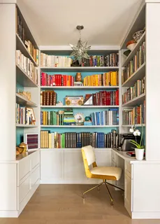 a book shelf with a book shelf