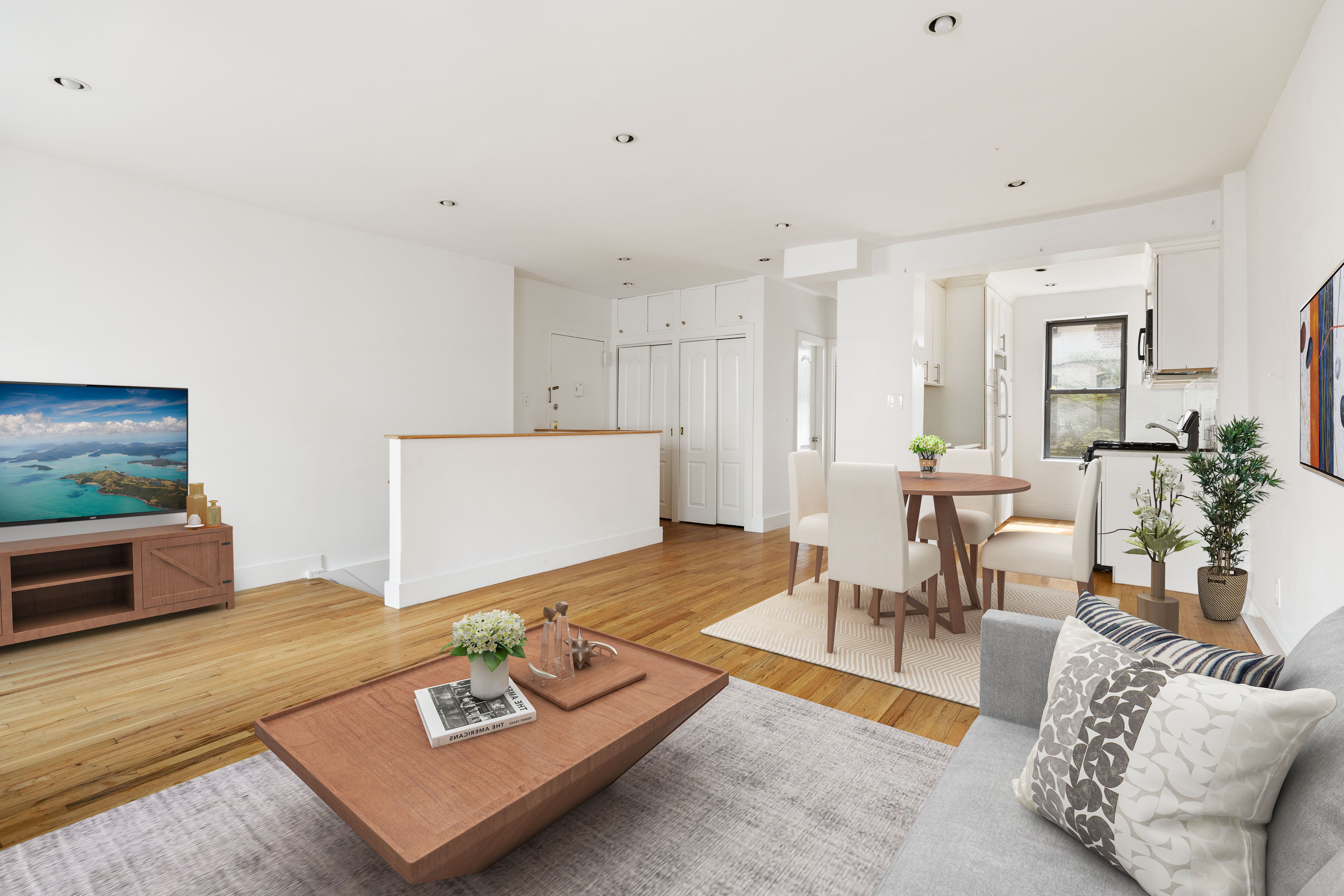 2116 Dorchester Road, Unit 1I Brooklyn, NY 11226 - Photo 2 of 15 a living room with furniture and wooden floor
