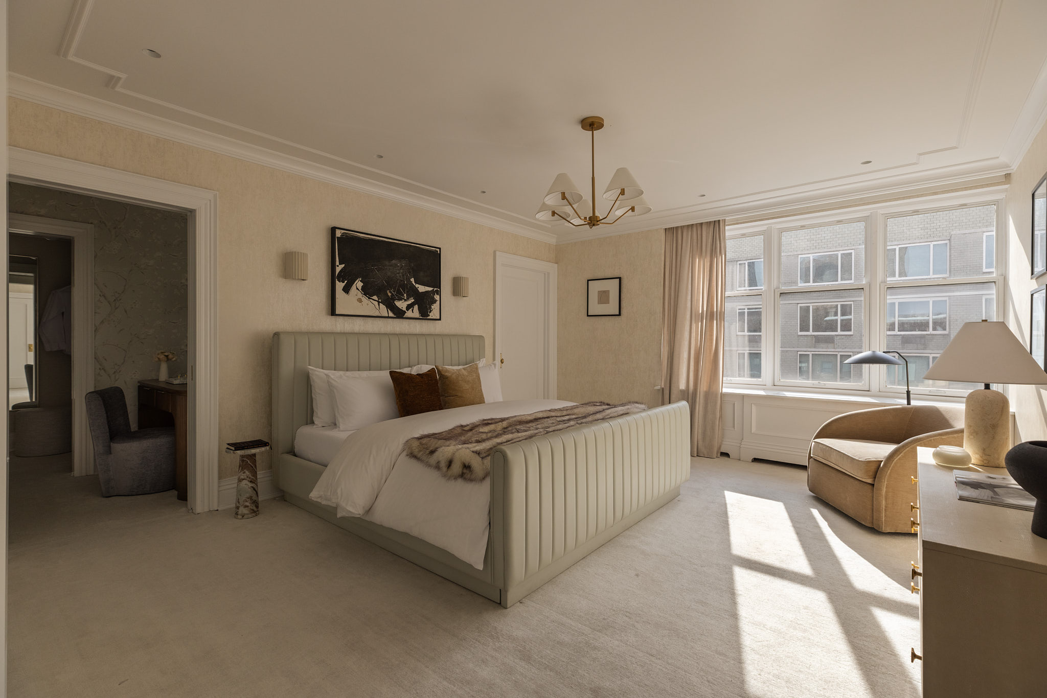 350 East 57th Street, Unit 15B Manhattan, NY 10022 - Photo 15 of 20 a bed room with furniture and a window