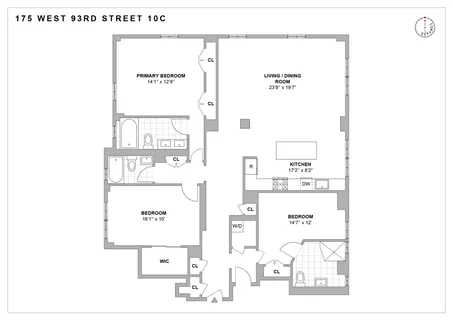 $2,495,000 | 175 West 93rd Street, Unit 10C | Upper West Side