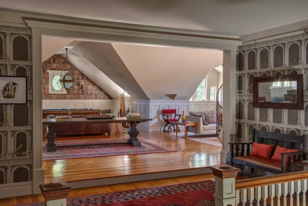 a living room with furniture