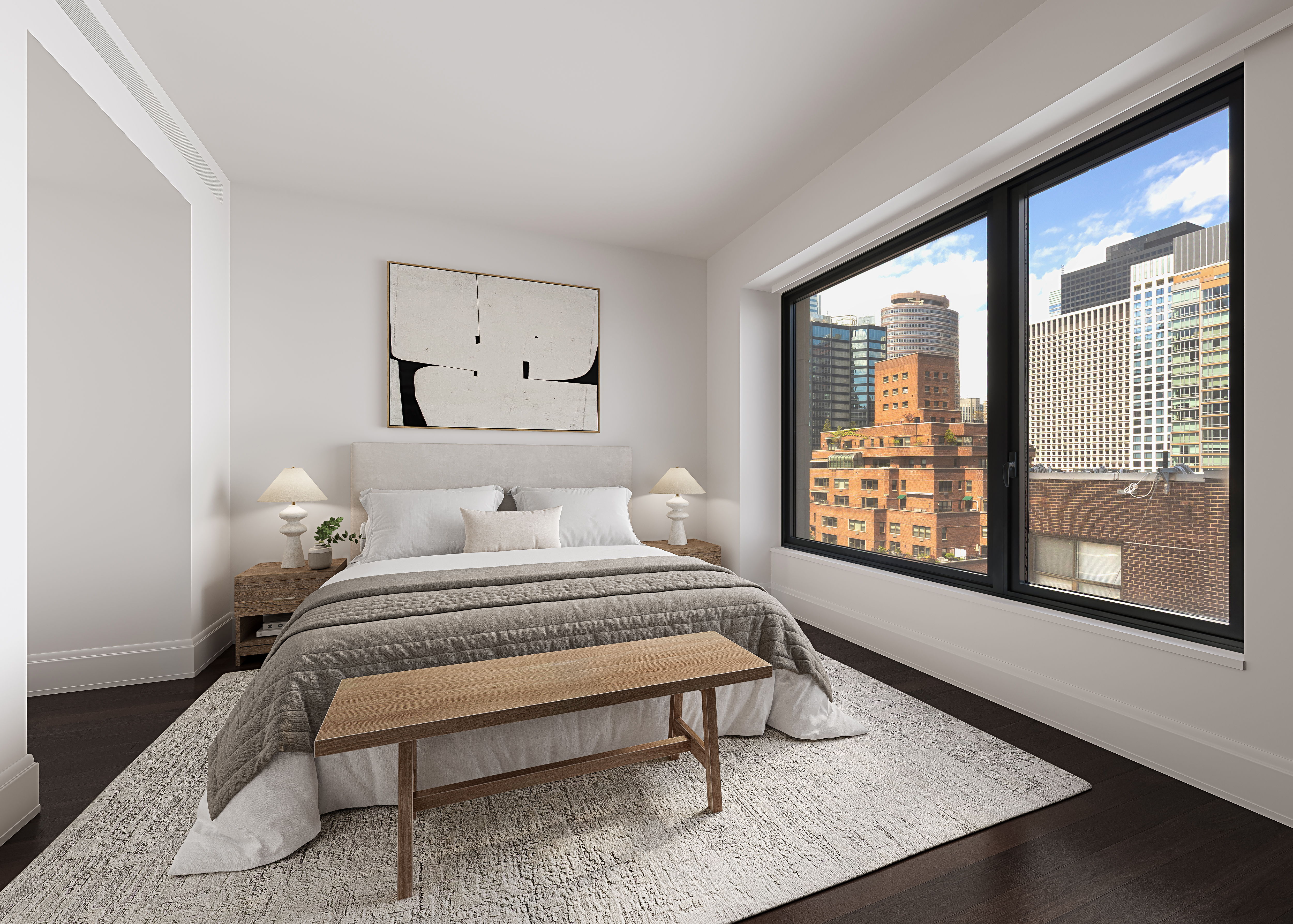 301 East 50th Street, Unit 16B Manhattan, NY 10022 - Photo 9 of 15 a bedroom with a bed and window