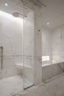 a bathroom with a shower