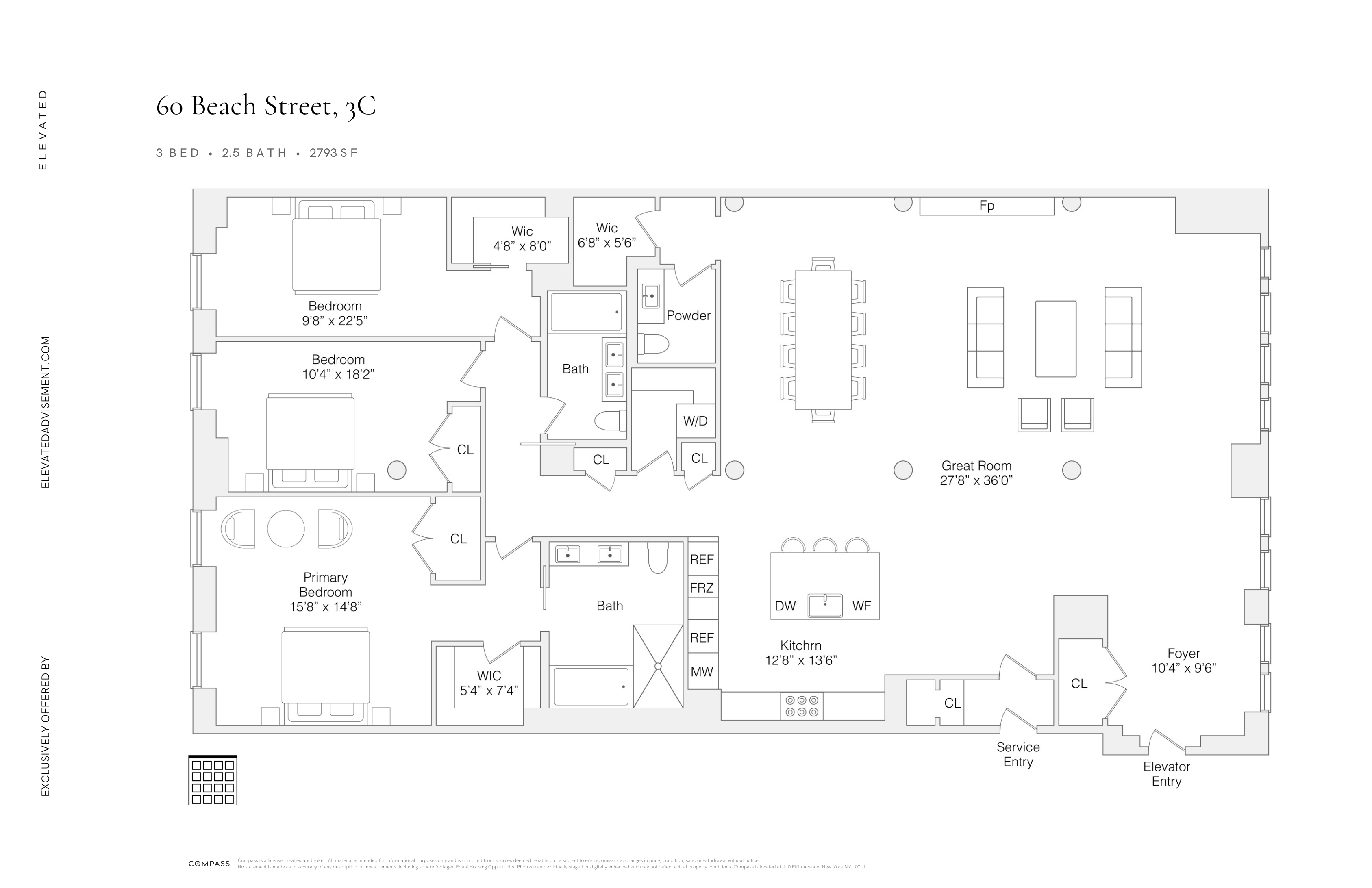 60 Beach Street, Unit 3C Manhattan, NY 10013 - Photo 9 of 9 a picture of a room