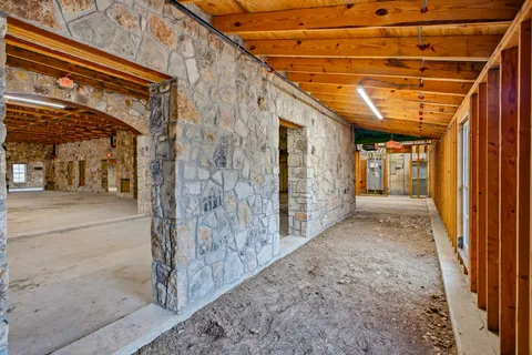 a view of hotel and patio