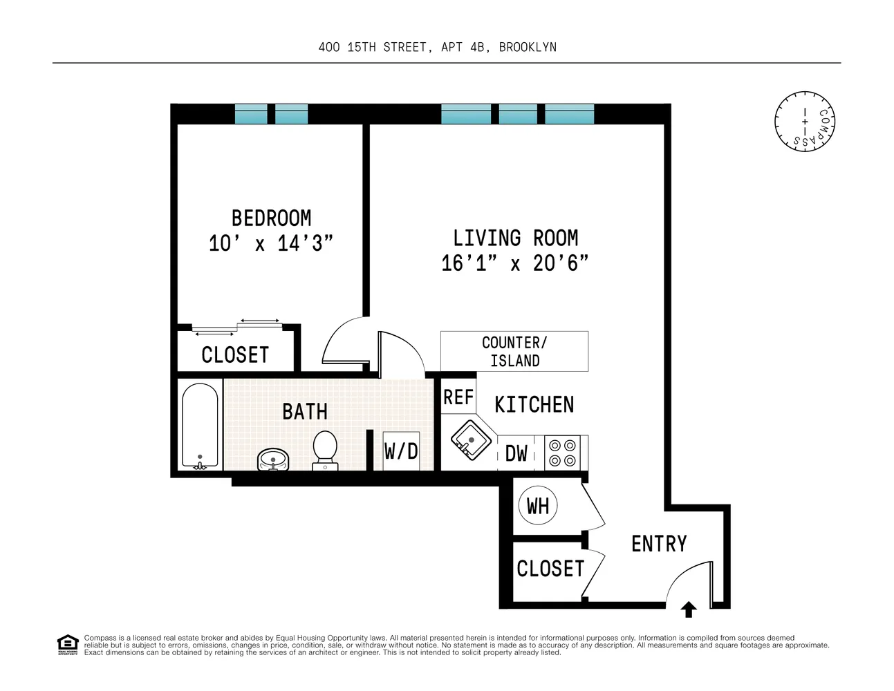 $3,250 | 400 15th Street, Unit 4B | Park Slope