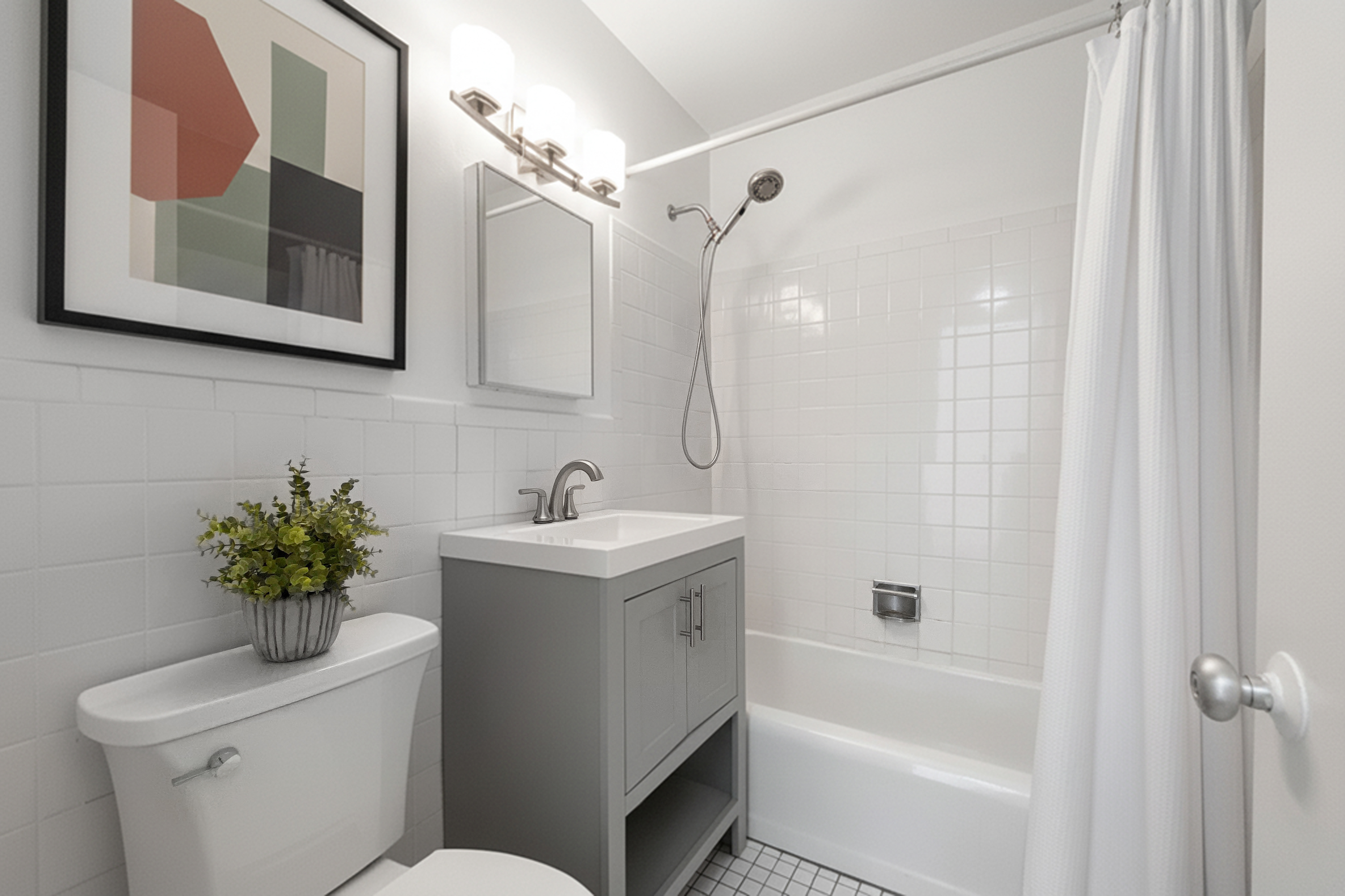 343 East 30th Street, Unit 21G Manhattan, NY 10016 - Photo 6 of 15 a bathroom with a sink toilet and shower
