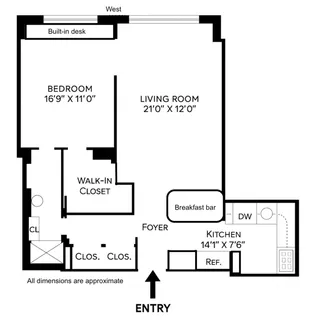 $950,000 | 165 West 66th Street, Unit 18D | Upper West Side