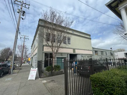 a car parked in front of a building