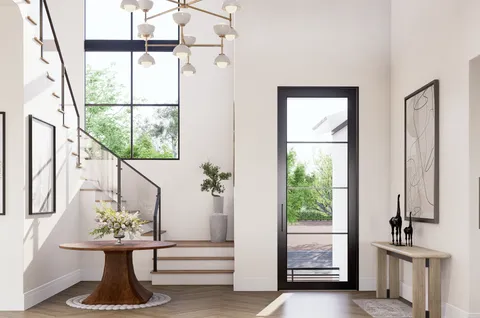 a living room with furniture fireplace and a flat screen tv