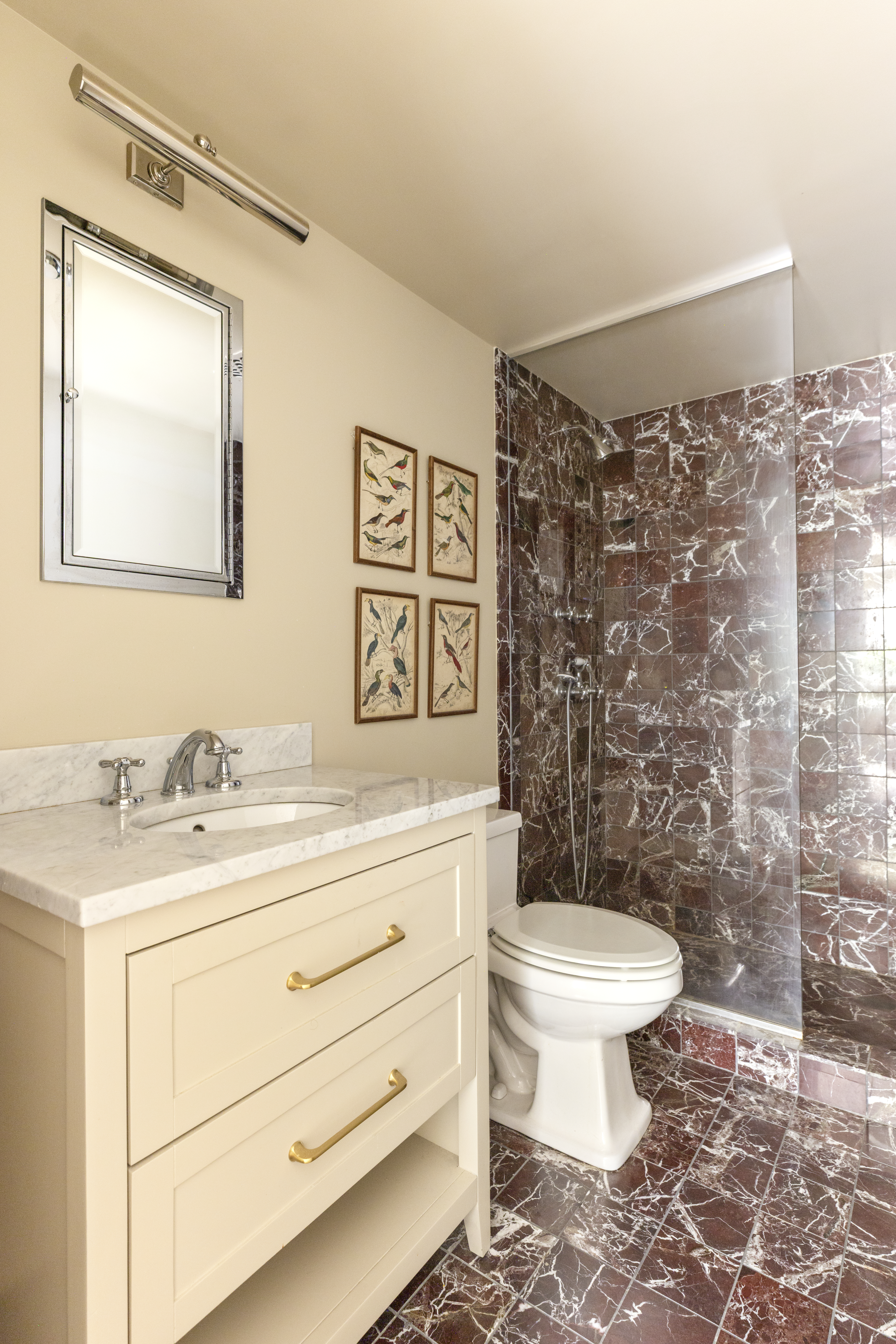 381 Union Street Brooklyn, NY 11231 - Photo 21 of 29 a bathroom with a granite countertop toilet sink and mirror