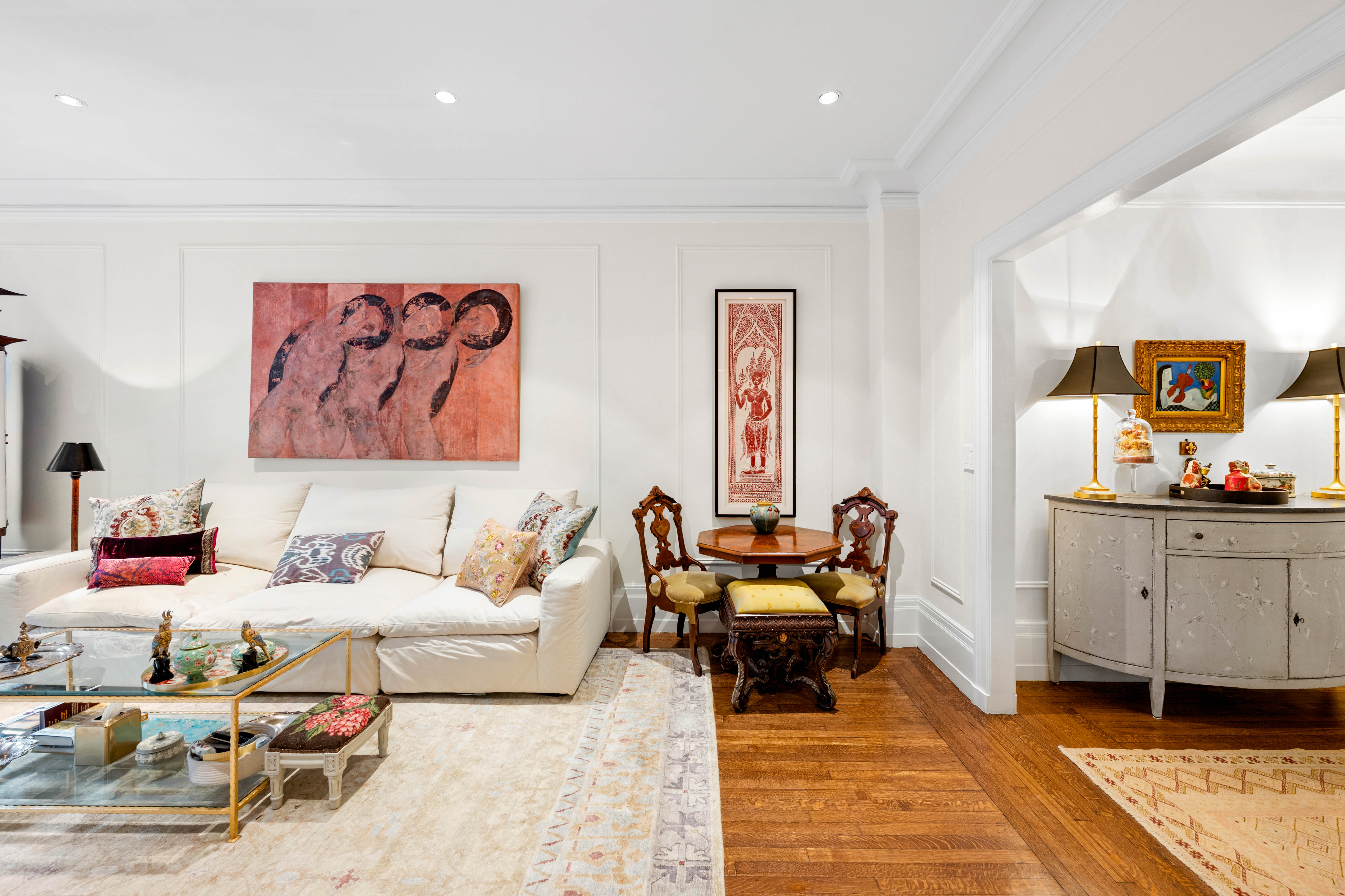 50 West 67th Street, Unit 4F Manhattan, NY 10023 - Photo 2 of 10 a living room with furniture and wooden floor