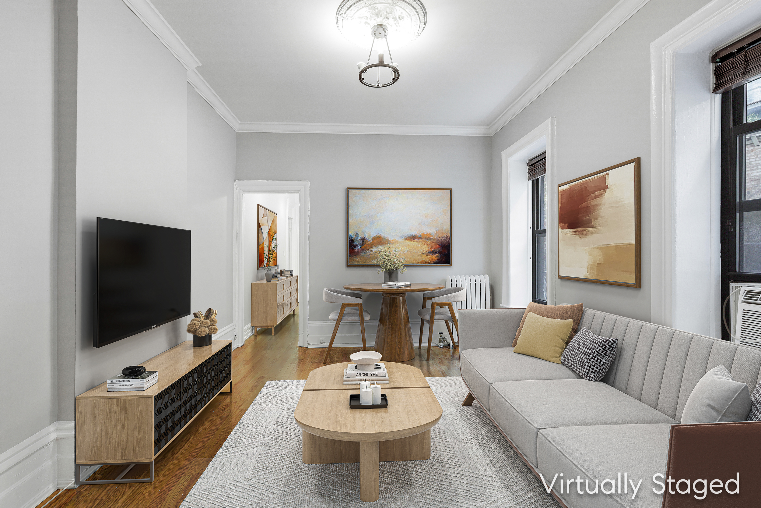 175 Prospect Park Southwest, Unit 1C Brooklyn, NY 11218 - Photo 4 of 12 a living room with furniture and a flat screen tv