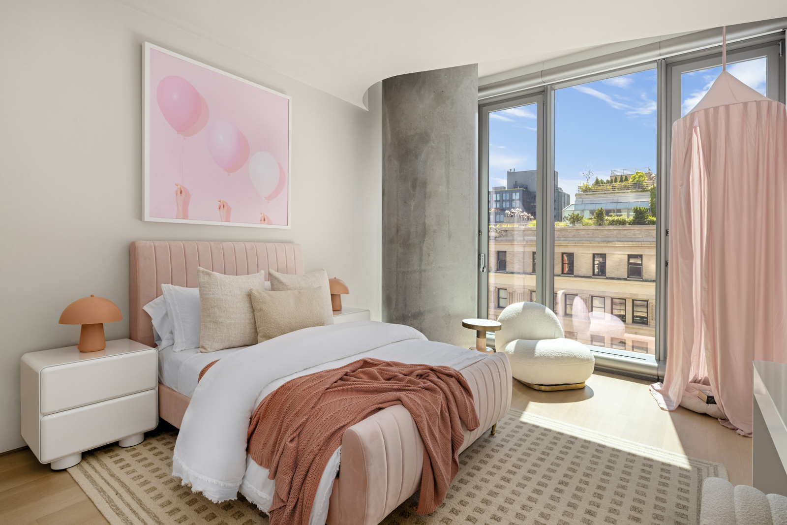 56 Leonard Street, Unit 14BEAST Manhattan, NY 10013 - Photo 18 of 35 a bedroom with a bed and wooden floor