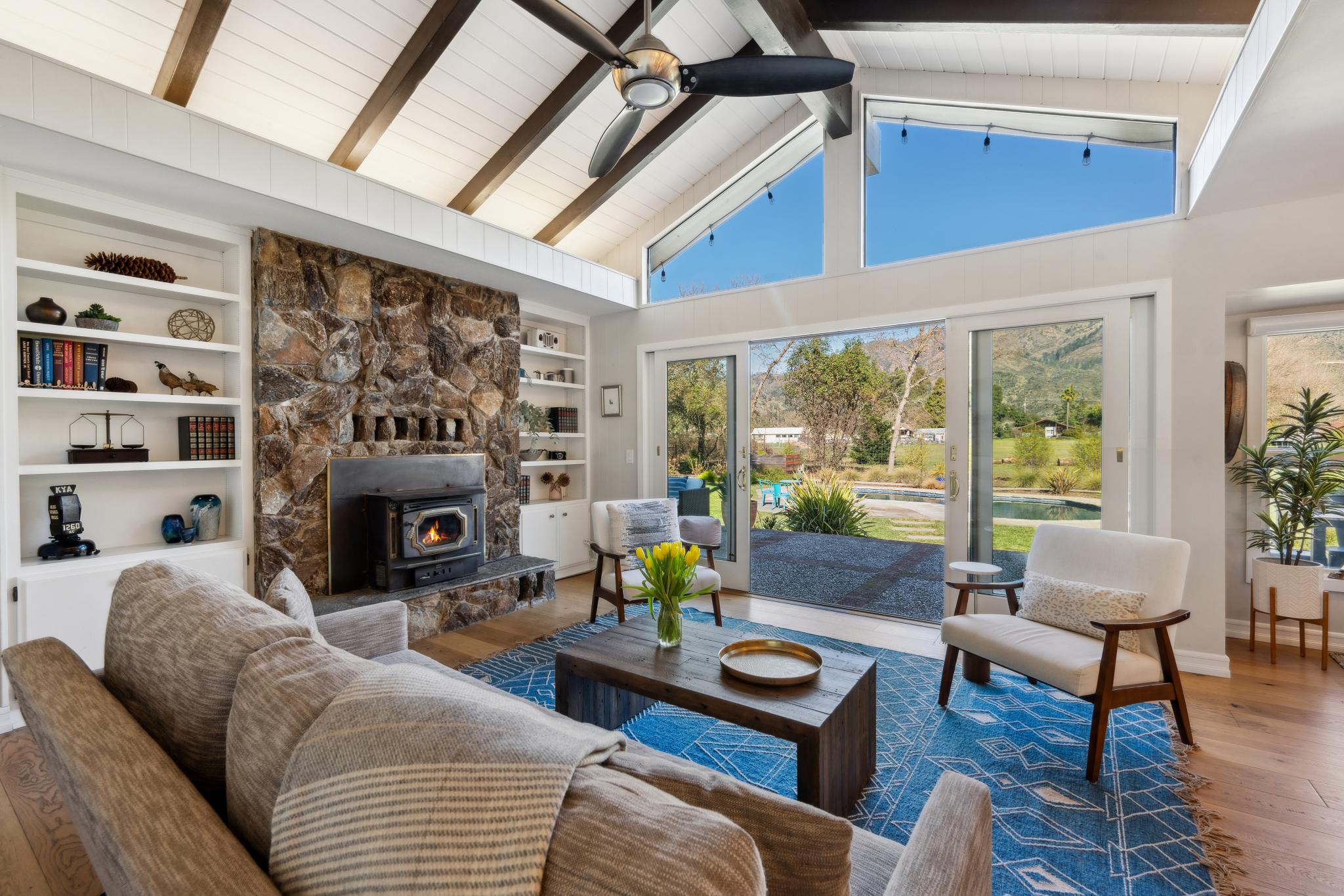 123 Frey Road Santa Rosa, CA 95409 - Photo 25 of 62 a living room with furniture and a fireplace