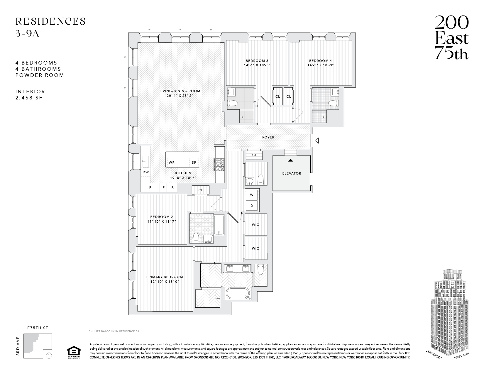 200 East 75th Street, Unit 4A Manhattan, NY 10021 - Photo 24 of 24 a picture of a floor plan