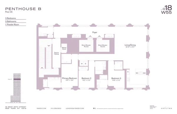 $33,000 | 18 West 55th Street, Unit PHB | Midtown Central