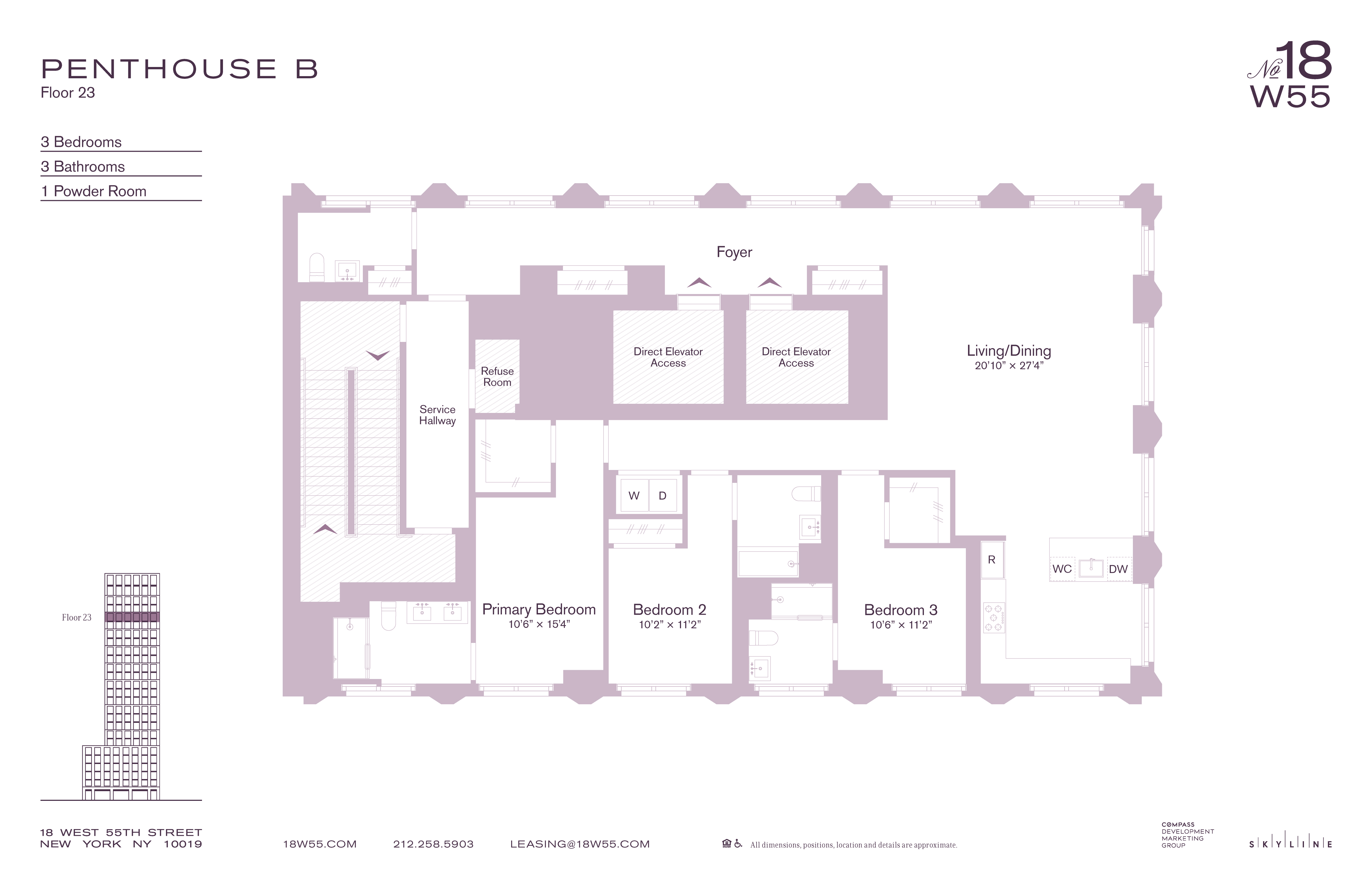18 West 55th Street, Unit PHB Manhattan, NY 10019 - Photo 8 of 8 a picture of a floor plan