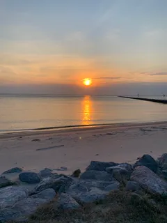 a view of an ocean and beach