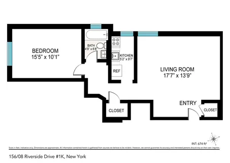 $418,000 | 156-08 Riverside Drive West, Unit 1K | Washington Heights