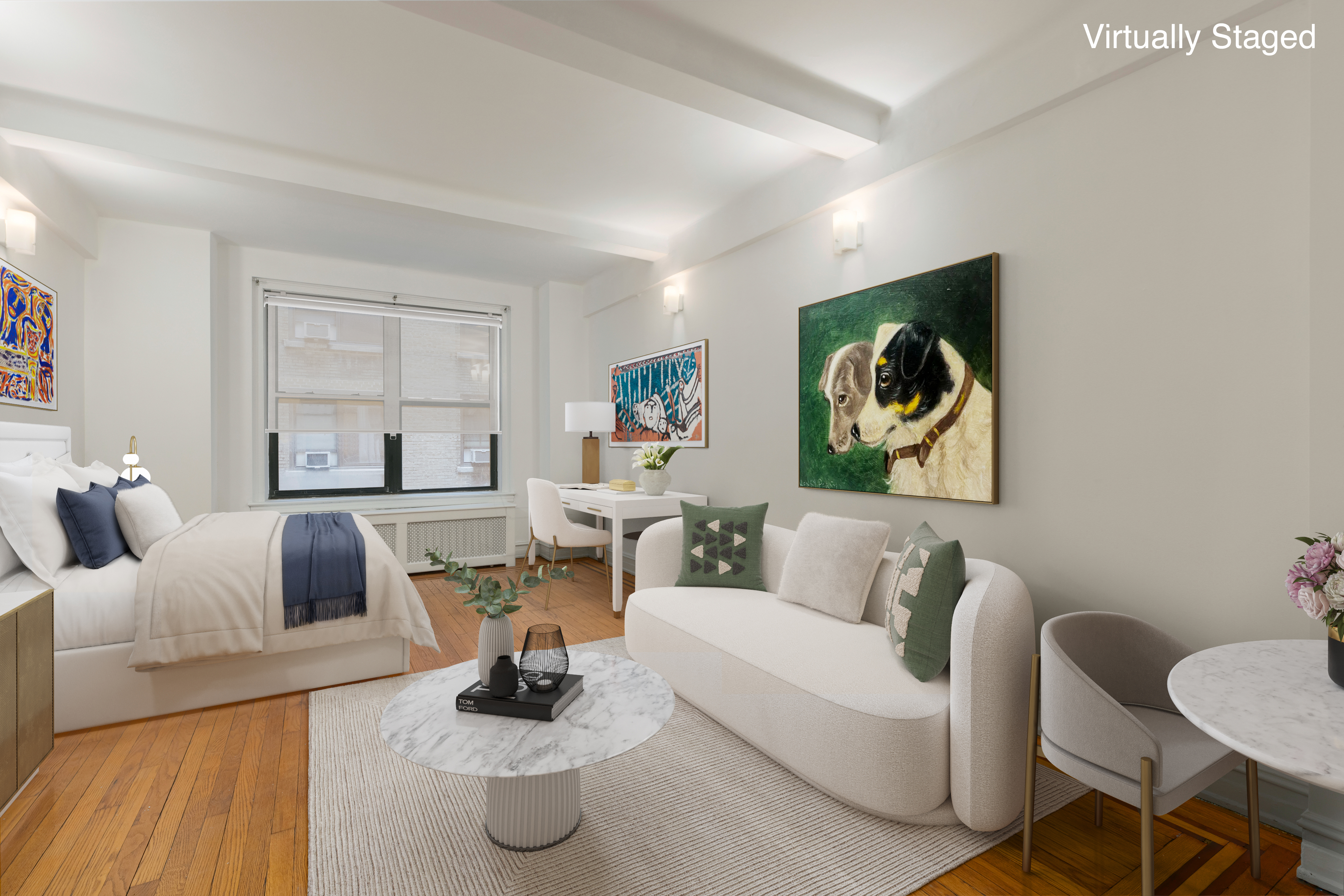 235 West 102nd Street, Unit 4E Manhattan, NY 10025 - Photo 1 of 19 a living room with furniture and a painting