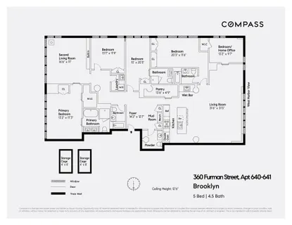 $6,250,000 | 360 Furman Street, Unit 640/641 | Brooklyn Heights