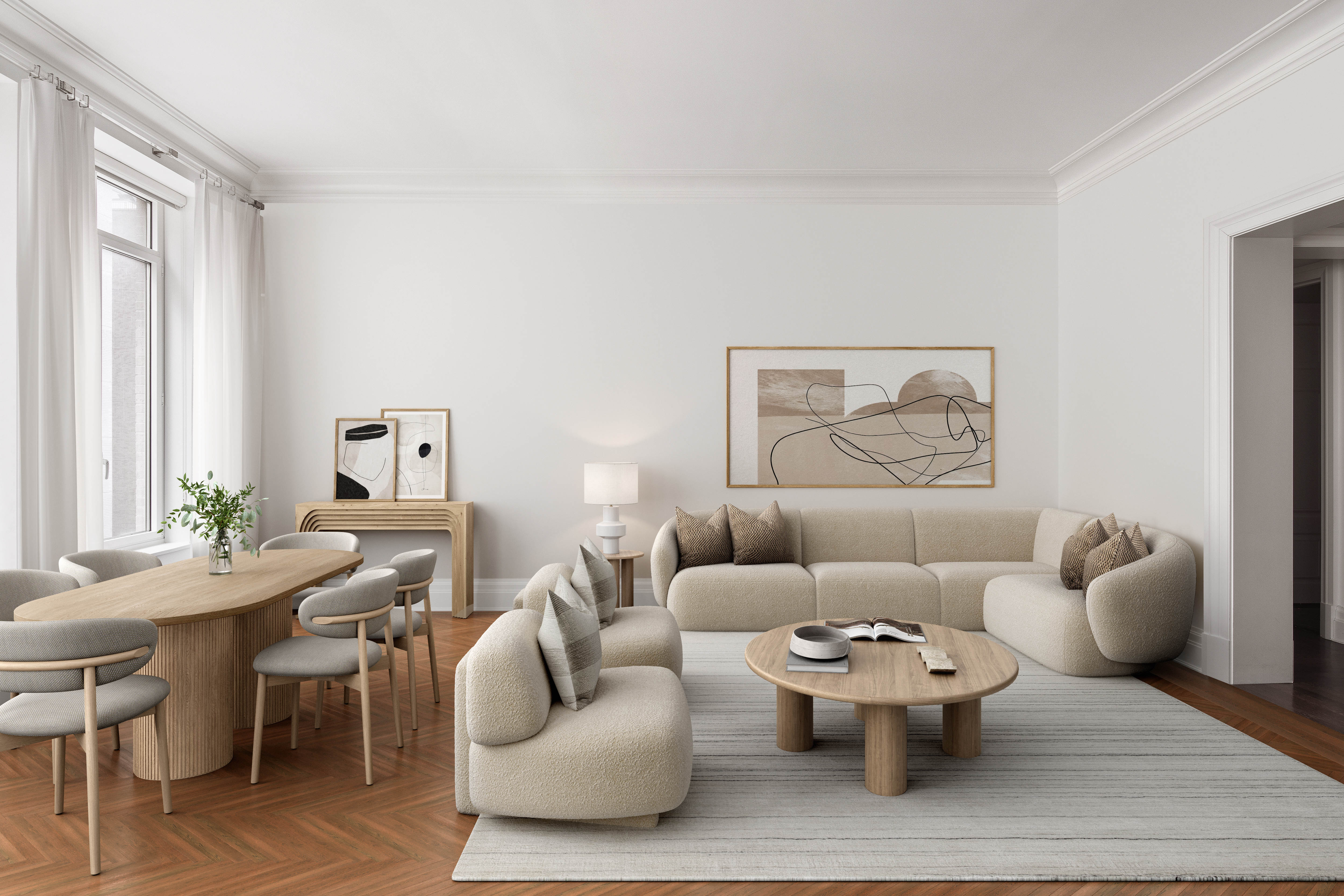 20 East End Avenue, Unit 4C Manhattan, NY 10028 - Photo 2 of 23 a living room with furniture and a large window