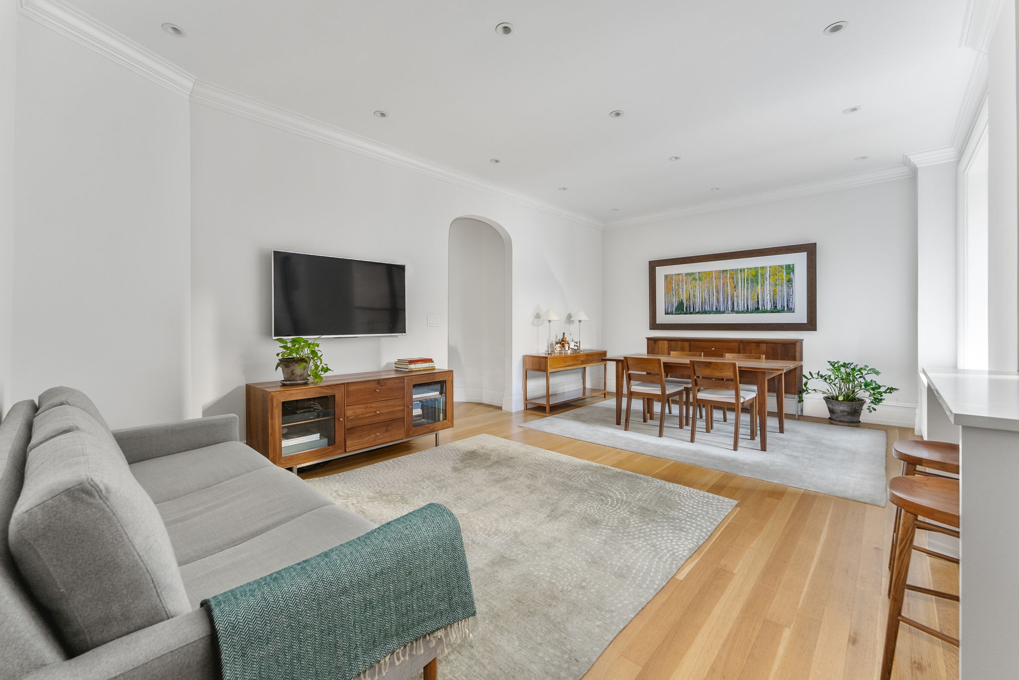 210 Riverside Drive, Unit 2E Manhattan, NY 10025 - Photo 1 of 15 a living room with furniture and a flat screen tv