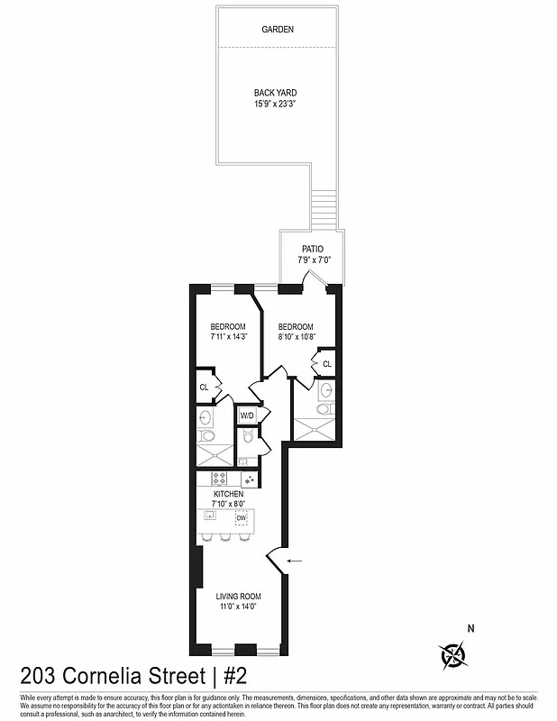 203 Cornelia Street, Unit 2 Brooklyn, NY 11221 - Photo 9 of 9 a picture of a floor plan