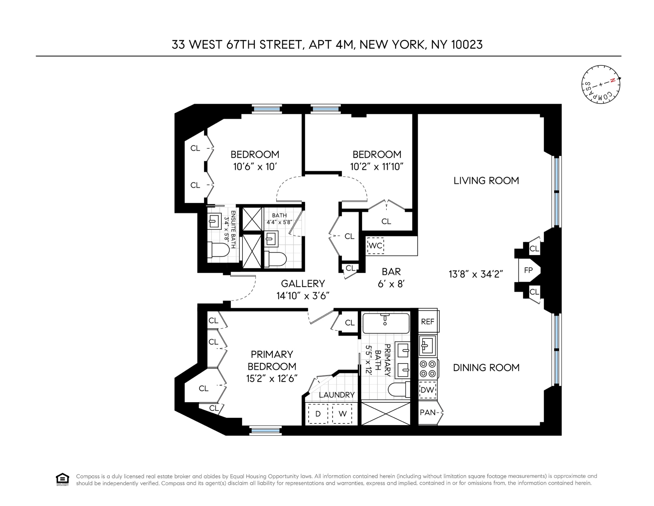 33 West 67th Street, Unit 4M Manhattan, NY 10023 - Photo 16 of 16 a picture of a room with a white wall and sign