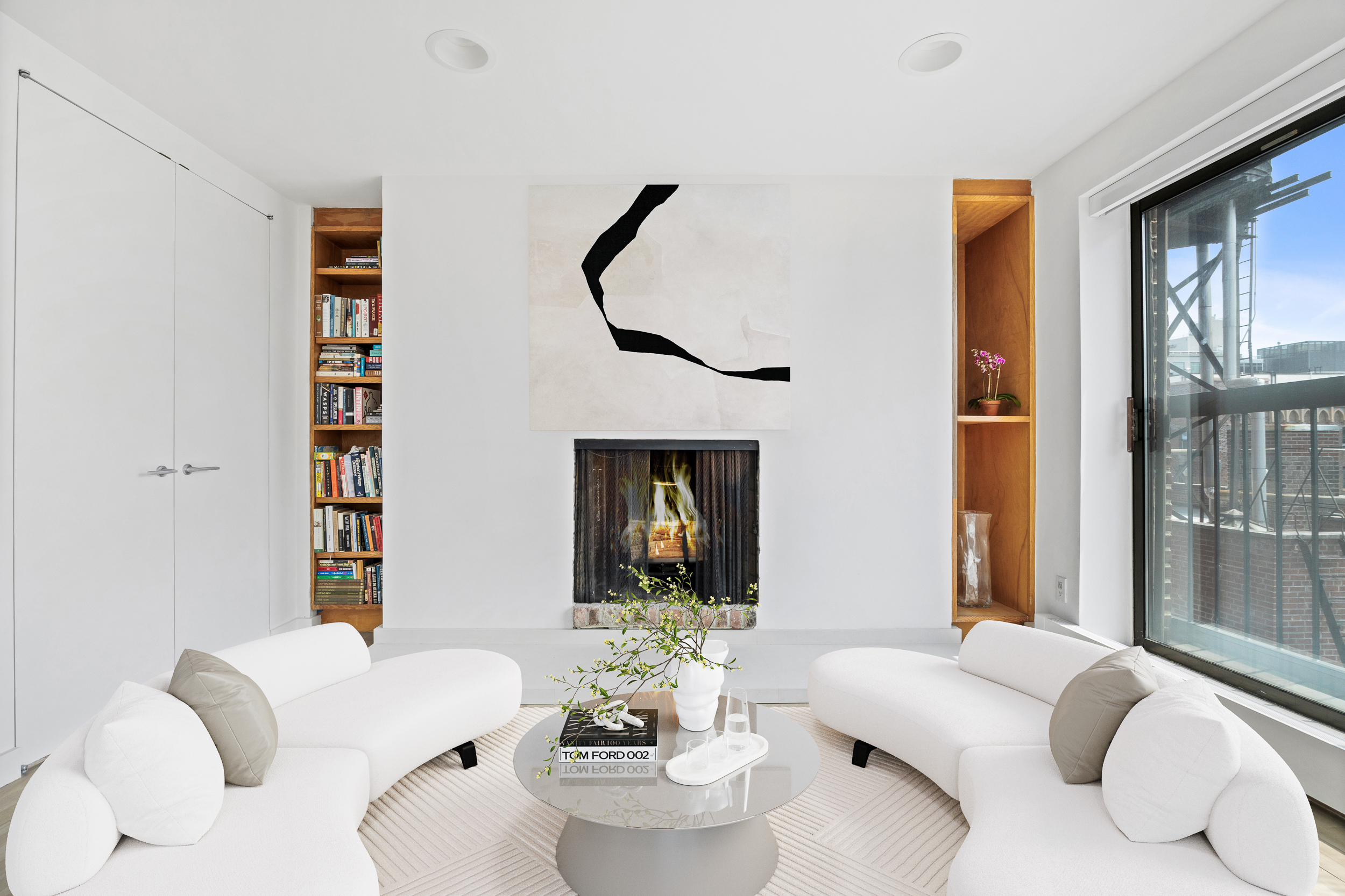 330 West End Avenue, Unit PHB Manhattan, NY 10023 - Photo 10 of 20 a living room with furniture a window and a potted plant