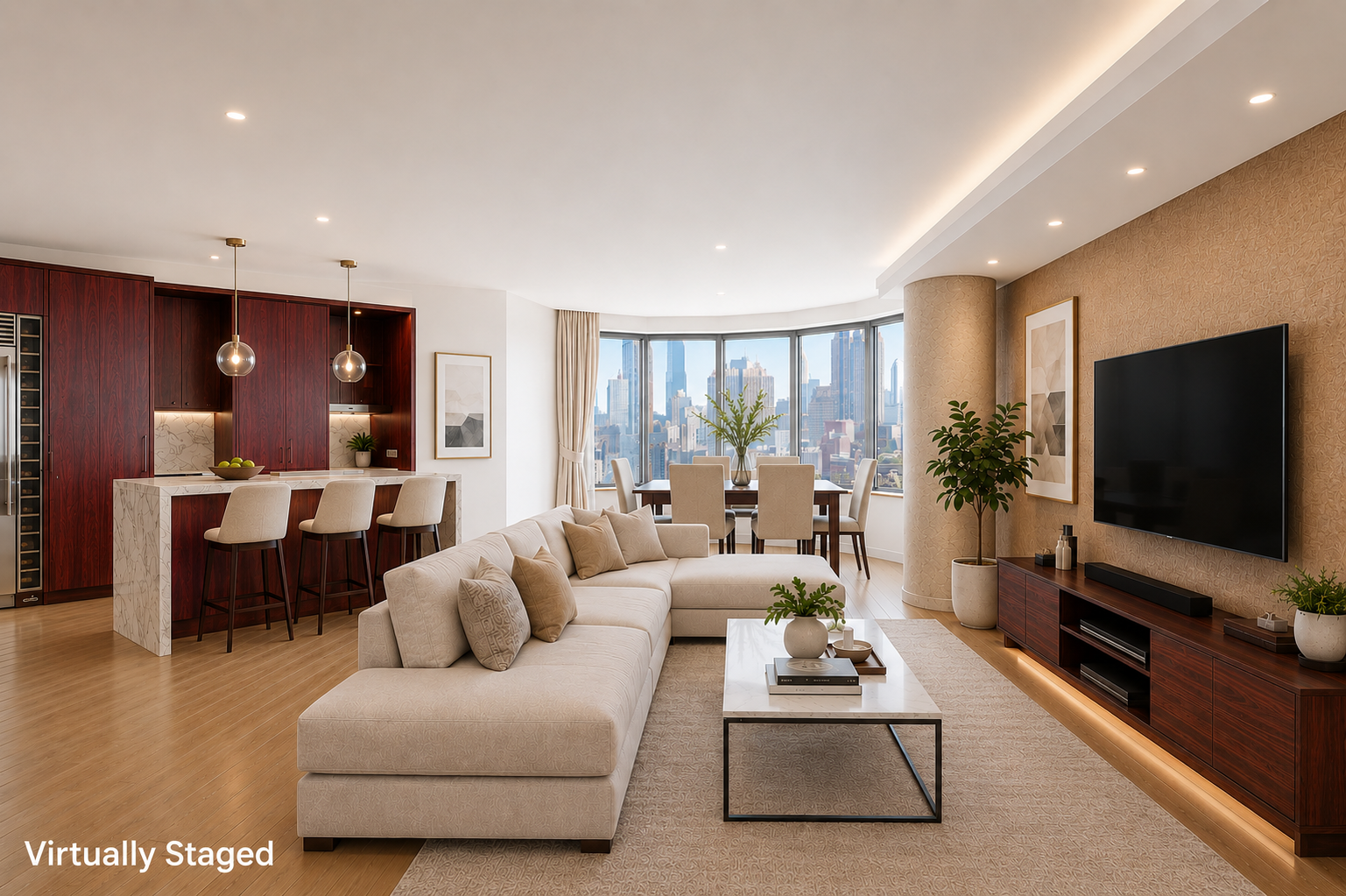 330 East 38th Street, Unit 26E Manhattan, NY 10016 - Photo 1 of 16 a living room with furniture and a flat screen tv