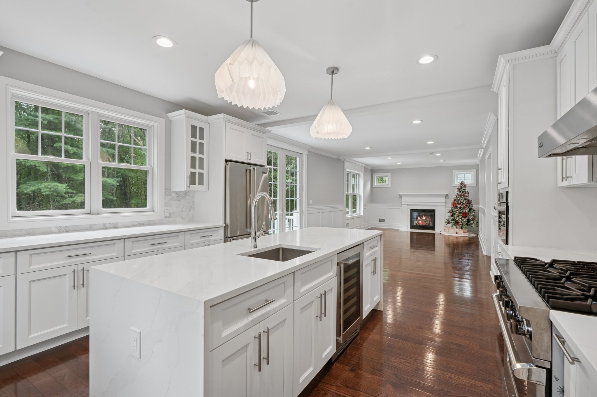 823 River Road Chatham, NJ 07928 - Photo 14 of 60 outdoor kitchen with stainless steel appliances granite countertop a sink stove and refrigerator